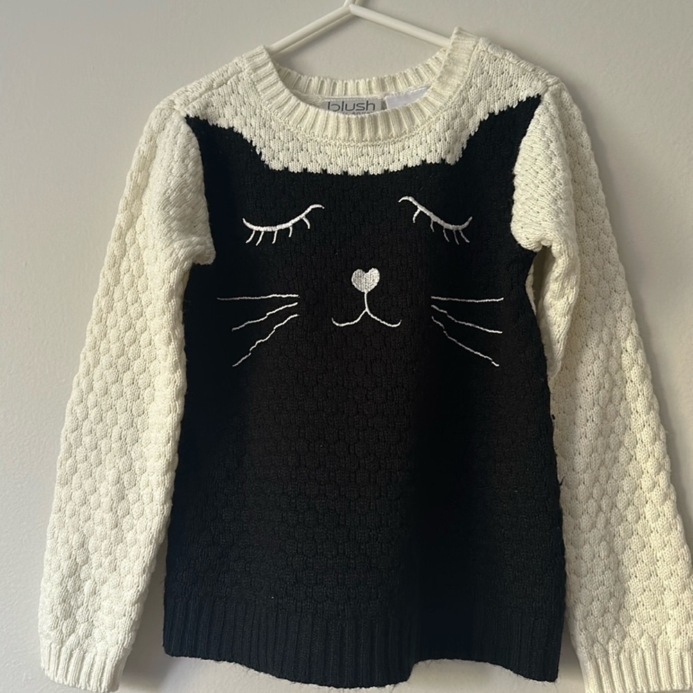 Black & White Pretty Kitty Sweater